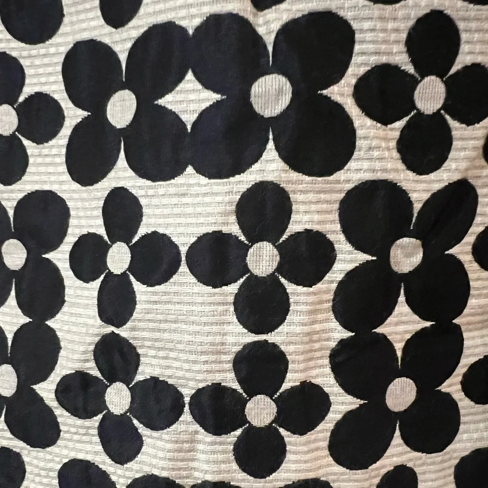 RSVP by Talbots Navy Blue & White Jacquard Daisy-Print Fit‎ & Flare Dress Size 8
